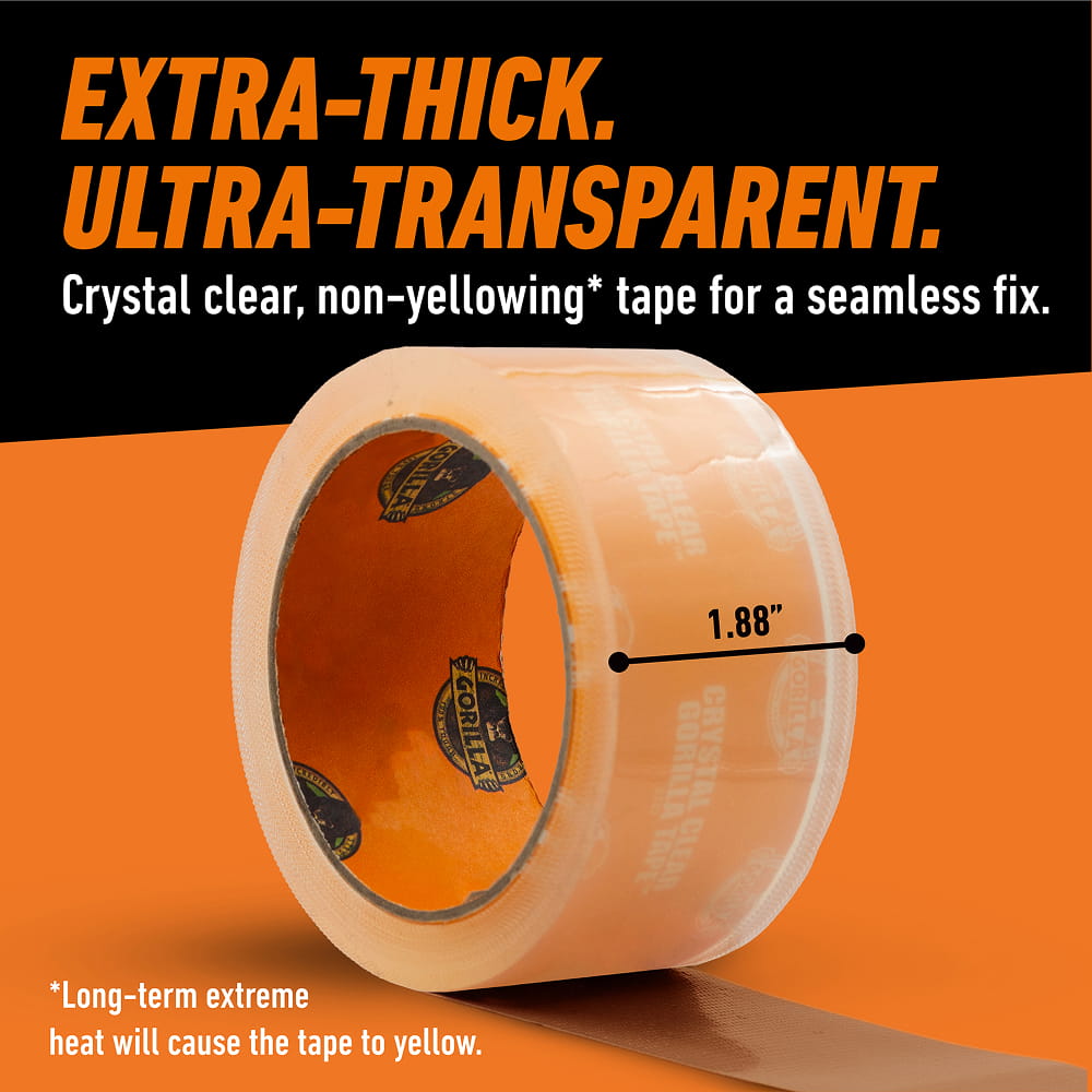 Gorilla Clear Tape - 1.88"x9yd (6027002) - Image 2