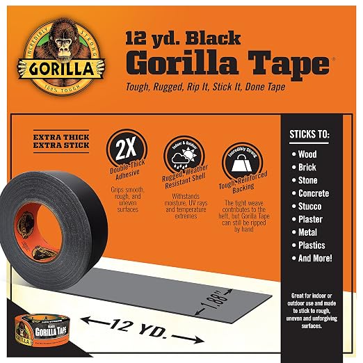 Gorilla Glue Black Tape - 1.88"x12yd (60124) - Image 4