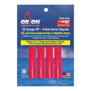 Orion 12 Gauge High-Performance Red Aerial Flare 4 Pack (539)