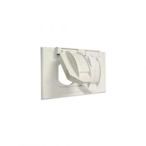 Hubbell Horizontal Weatherproof Cover, Duplex, White - 5180-6
