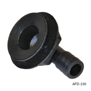 TH Marine All Purpose Drain, 3/4in, 90ø Concave Head, Black - APD-190-DP