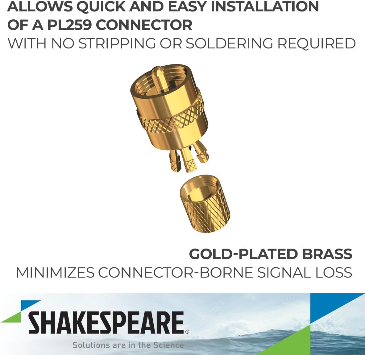 Shakespeare Center Pin Coax Connector (Pl-259-CPB-G) - Image 2