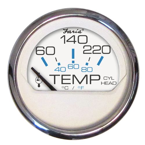 Faria Chesapeake White SS Cylinder Head Temperature Gauge - F13806