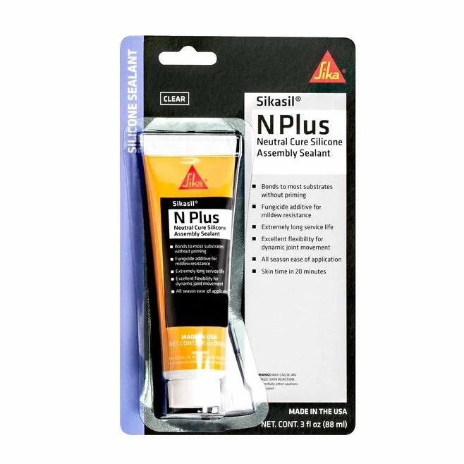 Sikaflex Sikasil N Plus Neutral Cure Silcone Sealant, 3oz, Clear - 610572 - Image 2