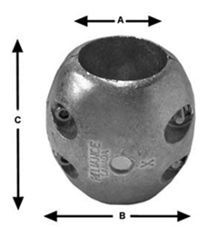 Metal Dist Zincs 1in Shaft Collar Zinc X3 Zincs and Anodes 101773