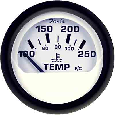 Faria-Beede Gauges Water Temp–100-250F 12904 Water Temperature Gauges 12904
