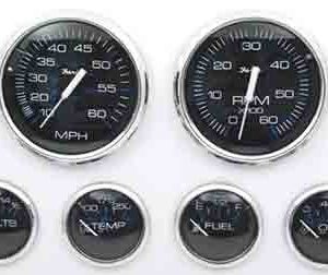 Faria-Beede Gauges Guage Kit-6Pc Blk Ib KTF003 Complete Gauge Sets 606016