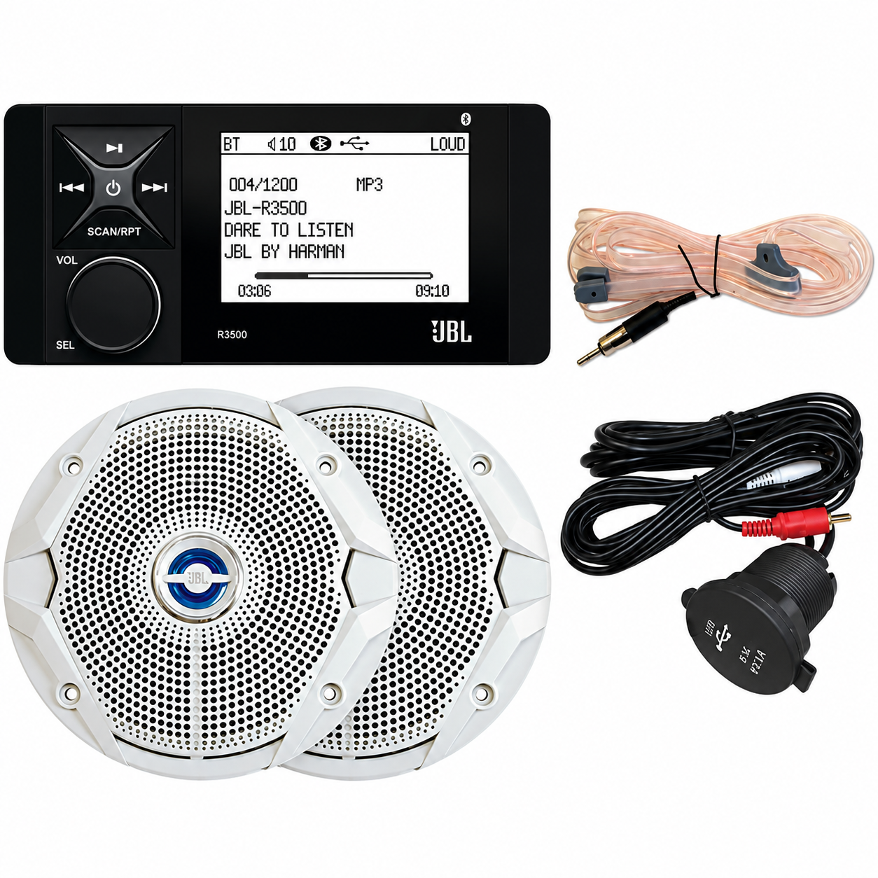 Prospec Electronics Radio Speaker Package JBLMPK3500
