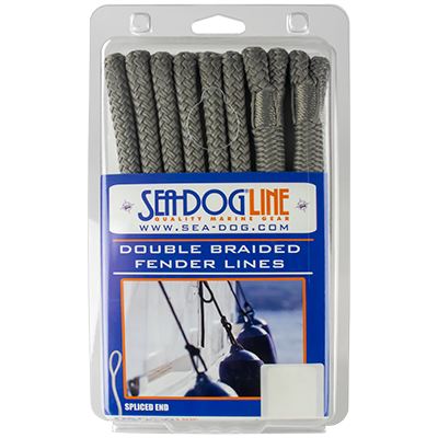 Seadog Double Braided Fender Line, 1/4 X 6ft, Gray – 302106006GY-1 Fender Lines 302106006GY-1
