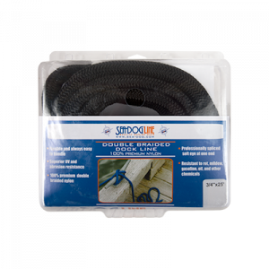 Seadog Dbl Braid Dock Line 3/4X35 Blk 302119035BK-1 Braided Dock Lines 302119035BK-1