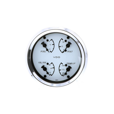 VDO 4-in-1 Gauge Wht. 110-15800 Digital & Multifunction Gauges 110-15800