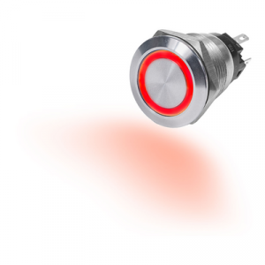 Blue Sea 10A Push Button Red LED Ring Switch, Off-Momentary On – 4163 Marine switches 387453