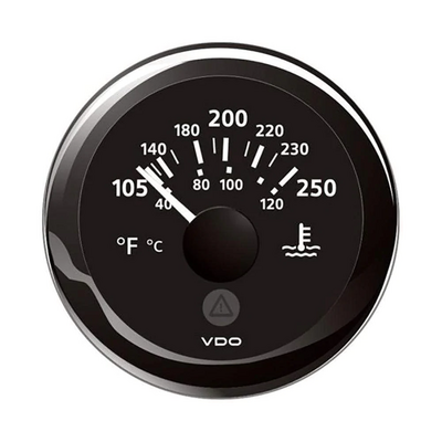 VRT Wat Temp 250Deg Blk A2C59514176 Water Temperature Gauges 622551