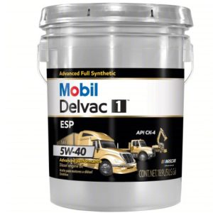 MOBIL Motor Oil: Synthetic, 5 gal Size, Pail, 5W-40, Delvac