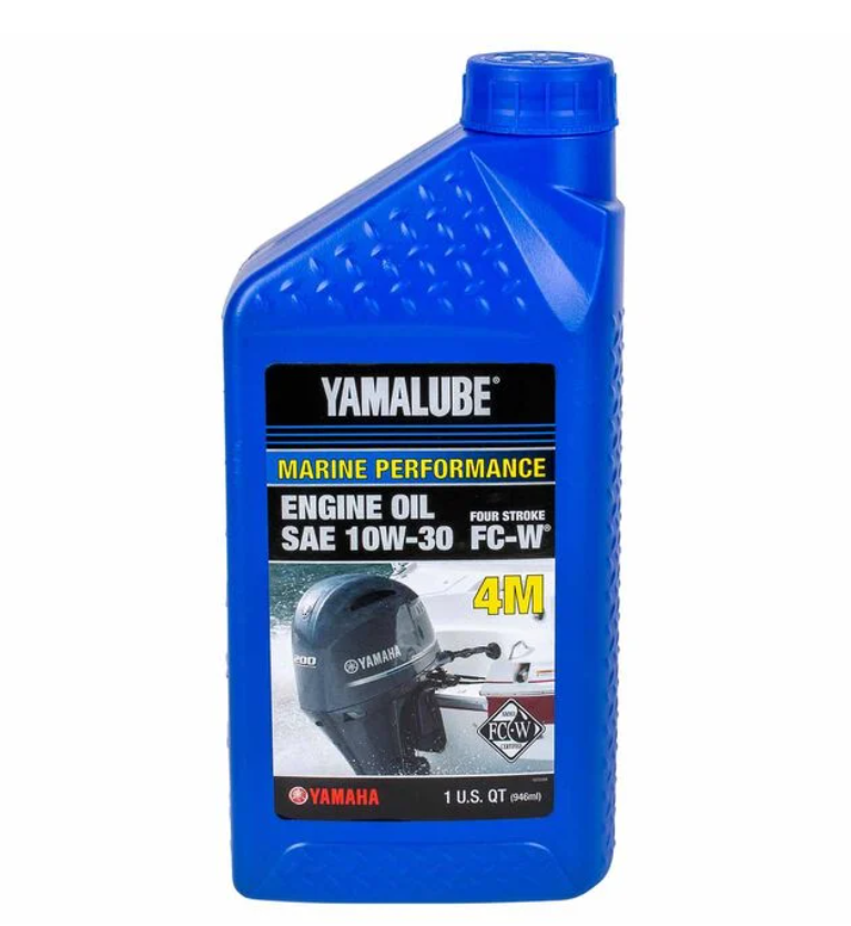 Yamalube 4M 10W-30 4 Stroke Conventional Marine Engine Oil, 1 Quart Boat Owners Warehouse bow PNG